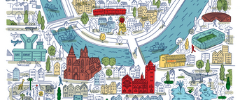 Illustrierte Stadtkarte von Basel Thumbnail